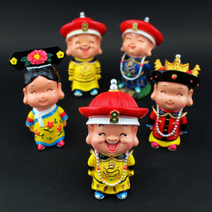 皇帝皇后人物摆件中国传统工艺品泥人泥塑脸谱故宫文创特色礼品