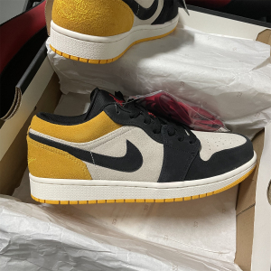 80yzj745132193淘宝khaki24 air jordan 1 aj1黑黄脚趾麂皮男低帮