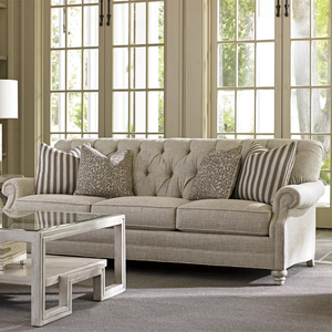 美式乡村布艺亚麻拉扣沙发法式复古高端大小户型客厅沙发组合定制