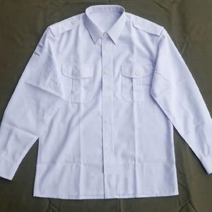 军人白衬衣 老式长袖军迷白色衬衫 99海白长袖衬衣男士夏季衬衣