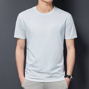 白色短袖t恤男2021新款丝光棉纯色打底衫夏季上衣服半袖潮流t体恤