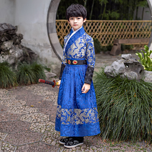 儿童锦衣卫飞鱼演出男孩服古装小学生汉服侠四大明朝侍卫古代武士