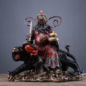 纯铜武财神赵公明神像供奉招财摆件骑虎赵元帅财神爷镇宅开业礼品