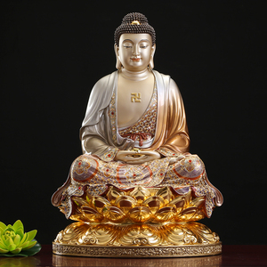 00金色宝藏jbz淘宝台湾纯铜释迦摩尼佛如来佛祖阿弥陀佛像三宝佛