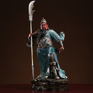 立刀关公佛像客厅招财武财神工艺摆件大号纯铜关公立像供奉关二爷