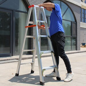 果园修剪梯子三角 可走不锈钢加厚加固家用折叠三米高吕合金 伸缩