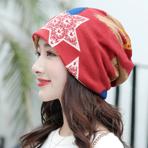 帽子女秋冬韩版包头帽时尚头巾帽保暖帽两用围脖发带帽休闲套头帽