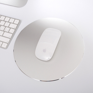 电脑鼠标垫苹果笔记本金属滑鼠垫办公游戏圆形铝合金树脂定制加大