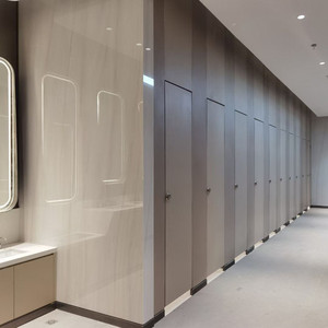 简约公共卫生间学校厕所工厂蹲坑淋浴房铝蜂窝pvc塑钢防水隔断板