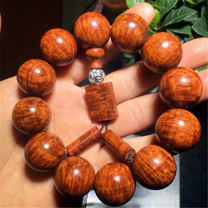 血檀瘤疤手串佛珠 水波纹 炫纹 精工小孔 20mm非洲紫檀