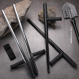 伸缩t型棍武术拐棍安保巡逻防卫棍丁字拐合金钢伸缩t字棍防身器材