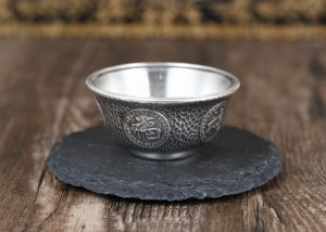 老银匠工艺s999纯银茶杯水杯 五福临门茶盏功夫杯酒杯礼物摆件