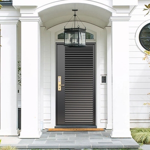 定制不锈钢庭院入户门乡村单开门防盗百叶大门别墅门花园门围墙门