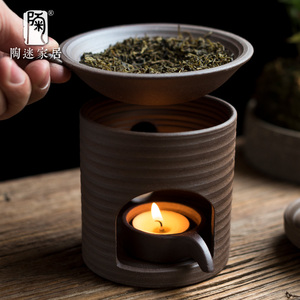 陶迷老岩泥手工粗陶烤茶炉家用蜡烛温茶炉陶瓷茶叶提香器烘焙炉