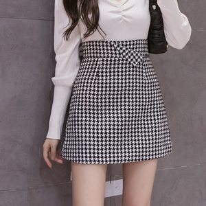 格子短裙女秋冬千鸟格