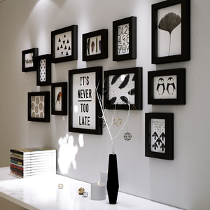 欧锋 黑白照片墙相片墙相框墙创意组合简约现代客厅卧室相框挂墙
