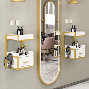 壁挂式理发店工具柜发廊专用工具台美发店挂墙置物抽屉式剪发柜子