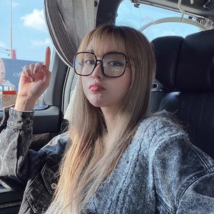 周扬青网红大框同款眼镜女防辐射蓝光近视可配度数韩版潮平光眼睛