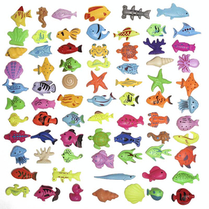 儿童磁性钓鱼玩具双面立体全浮不进水磁铁仿真玩具鱼磁铁吹瓶小鱼