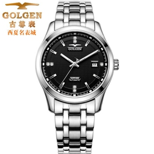 古尊6096手表男士商务全自动机械表商务防水情侣时尚女表日历男表