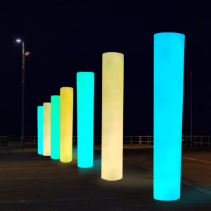 美陈发光圆形柱子落地灯户外装饰景观灯柱防水方柱路引灯创意摆件