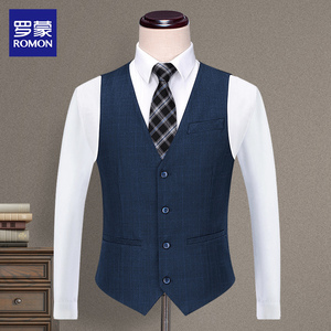 罗蒙男士西装马甲伴郎服兄弟装服装休闲结婚礼服休闲西服坎肩背心