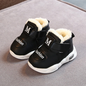2023冬季款男宝宝棉鞋1-2-3岁女童加绒运动鞋韩版婴儿软底学步鞋