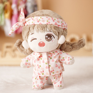 棉花娃娃草莓睡衣睡袋套装娃衣替换衣服毛绒玩具公仔明星娃娃20cm
