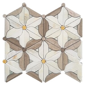 天然大理石材马赛克拼花加厚阳台客厅玄关卫生间地板轻奢背景装饰