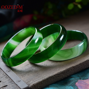 903人付款淘宝包邮 药王石 特价玉镯墨绿玉石天然手镯和田墨玉手镯