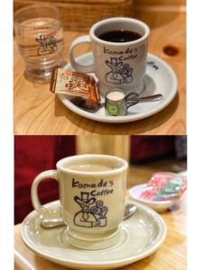 现货日本代购 Komeda’s coffee 咖啡杯套装玻璃杯网红咖啡店