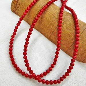 新款A货红色珊瑚散珠串珠手链项链耳环发簪半成品diy饰品配饰