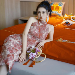 晨袍新中式旗袍新娘高级感晨拍衣服订婚出阁礼服中国风敬酒服港风