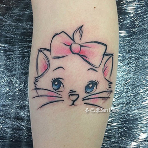 卡通可爱彩色小猫咪猫头纹身贴防水女持久仿真手臂脚踝韩国小清新