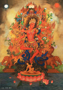 定制作明佛母画像 相纸塑封 佛菩萨 佛像画 结缘 密宗 唐卡包邮