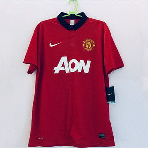 正品13-14曼联主场球衣20号范佩西 鲁尼11号吉格斯复古短袖足球服