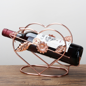 心型酒架心形红酒架铁艺摆件酒柜装饰品斜放个性创意葡萄酒瓶架