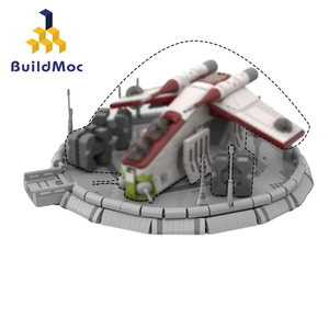BuildMOC拼装积木玩具星球大战卡米诺提波卡城着陆平台飞船停机坪