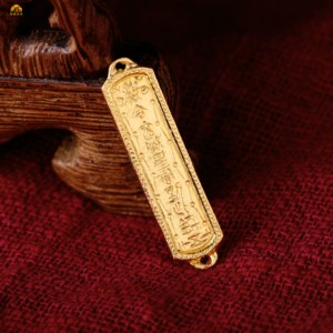 洛珈臻品国金非遗古法黄金手工足金錾刻纯金太岁牌手链项链情侣