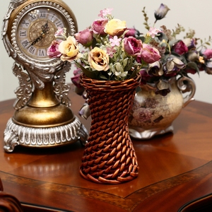 花瓶摆件客厅插花藤编花瓶北欧创意简约创意家居柳编仿真花小花瓶