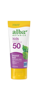 临期特价Alba botanica儿童无泪防水防晒乳霜热带水果113g SPF50