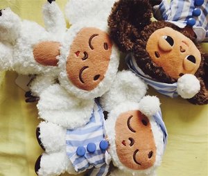 日本原单 俄罗斯战斗民族动画片cheburashka 彻步大耳睡衣猴公仔