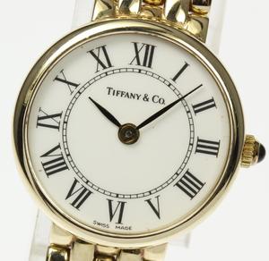 日本直邮二手手表/中古表tiffany蒂芙尼时尚潮流14k金石英女表
