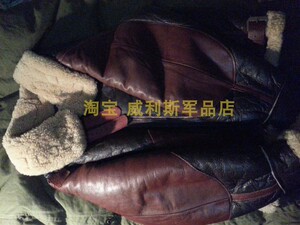美国复刻二战美军军版款式陆航轰炸机b3羊皮毛一体飞行员夹克皮衣
