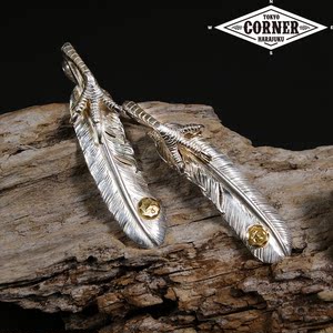 【日本直邮】goros高桥吾郎鹰爪点金羽毛复古民族风银饰正品吊坠