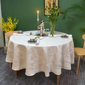 圆桌餐布北欧风格大圆桌布布艺圆形加厚家用欧式高端奢华圆桌子布