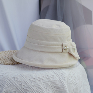 日本和纸帽子女薄款夏季遮阳帽休闲太阳帽时尚出游防晒渔夫帽刺绣