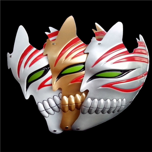 万圣节化装舞会cosplay黑崎一护半虚化面罩死神道具死神半脸面具