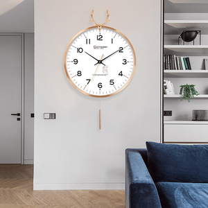 康巴丝钟表家用时尚挂钟静音客厅北欧装饰简约挂表创意艺术石英钟