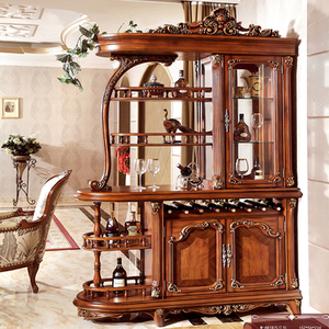 美式实木玄关柜客厅隔断柜欧式酒柜双面储物柜门厅屏风装饰间厅柜